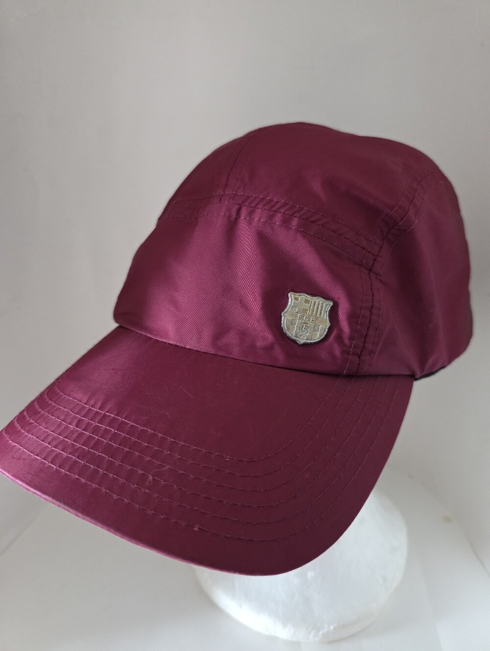 Vintage Nike Baseball Cap Football Club Barcelona Badge Burgandy Adjustable AW84